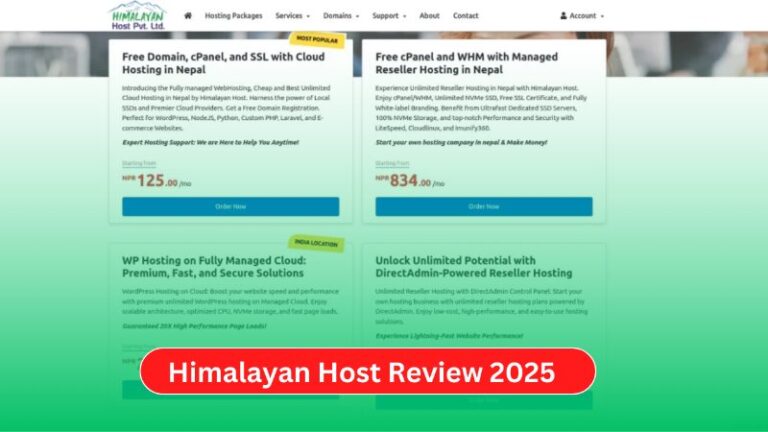 Himalayan Host Review 2025 Is It the Best Web Hosting in Nepal